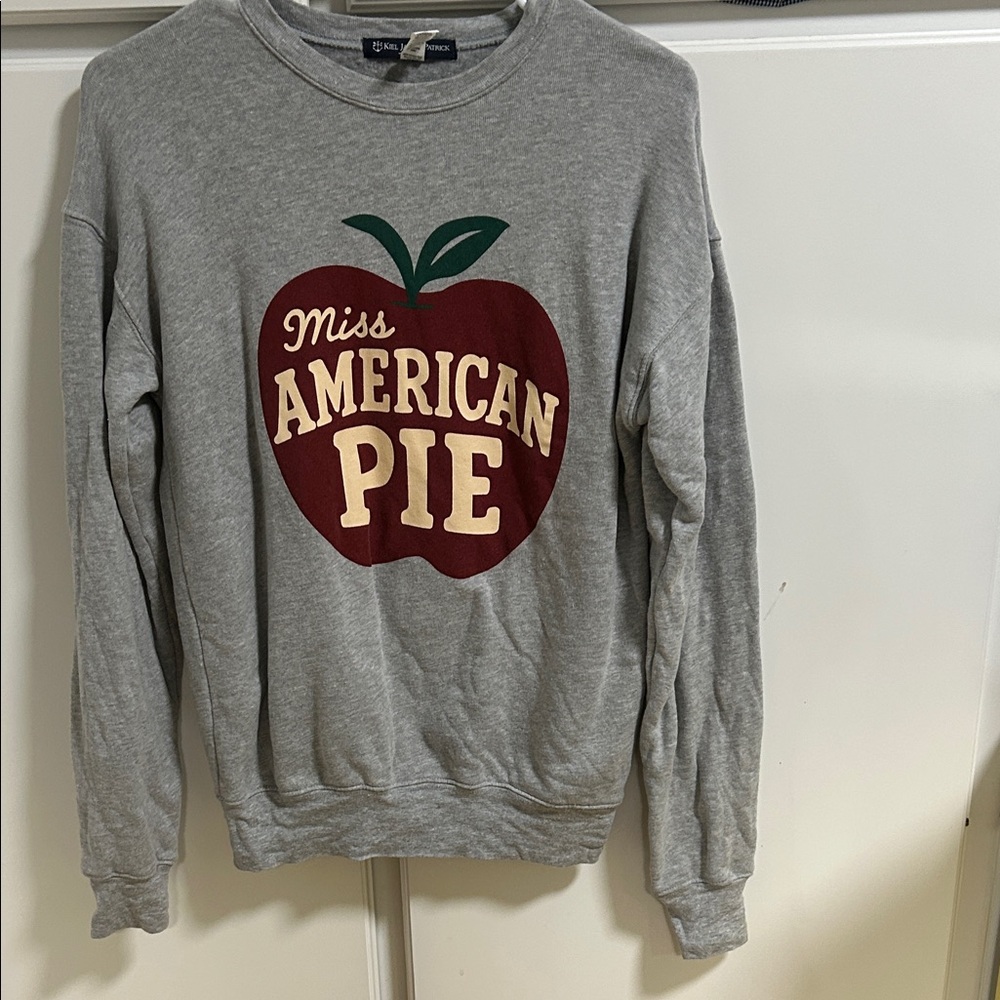 Kiel James Patrick Gray Cotton Apple Sweatshirt